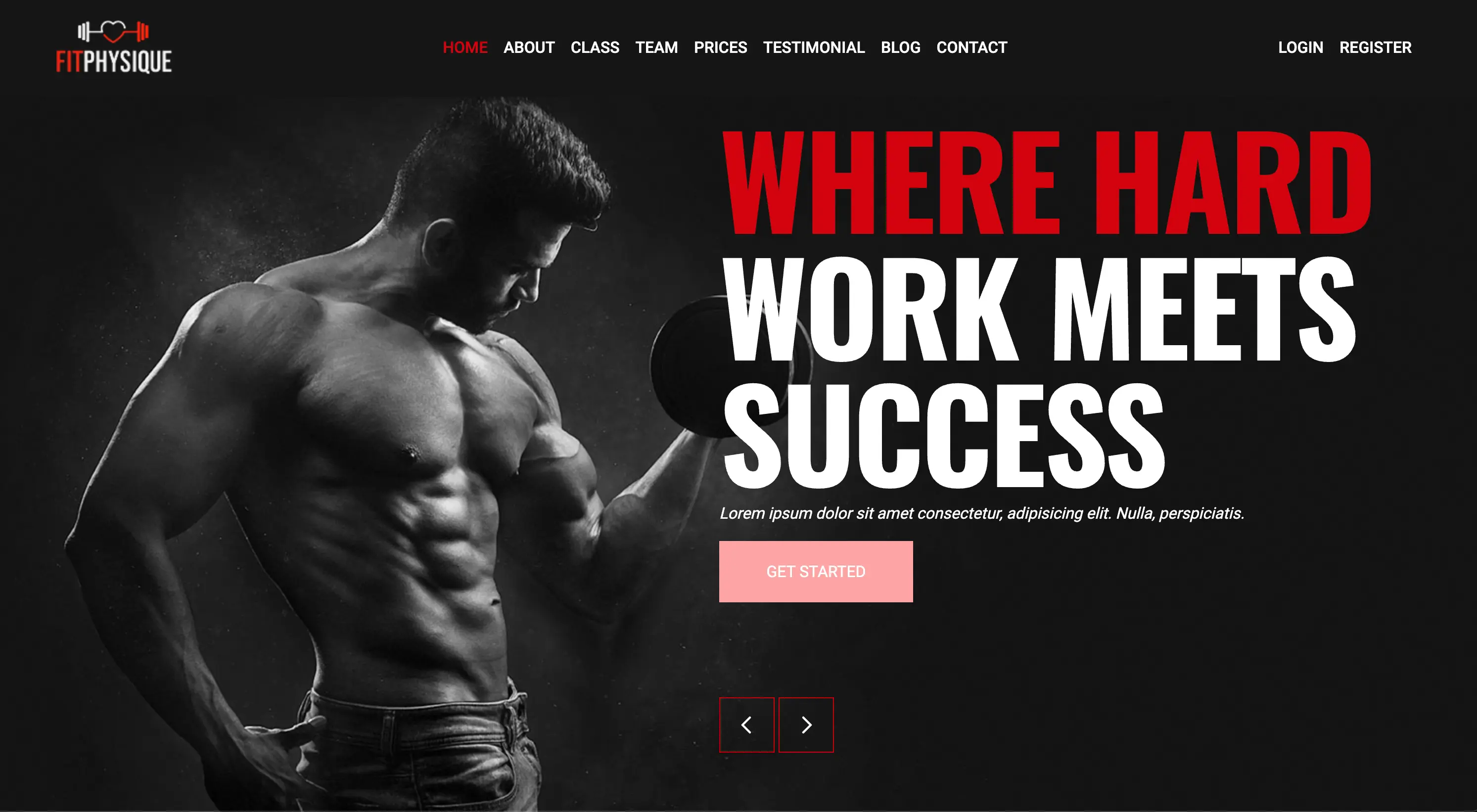 Gym & Personal Trainer Website preview